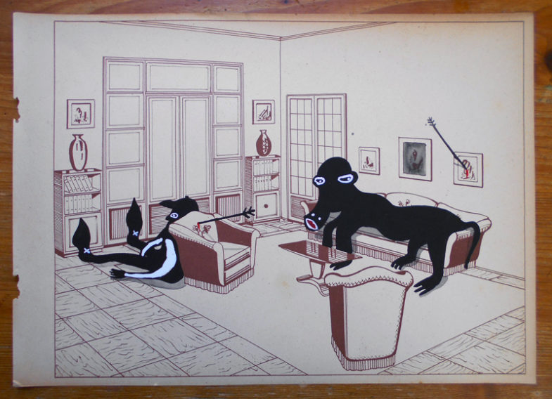 accidia, acrilico su carta, 2009