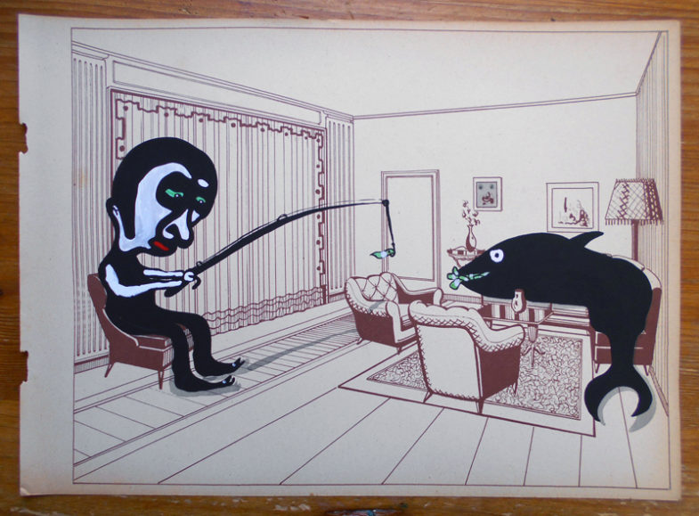 p'esca, acrilico su carta, 2009
