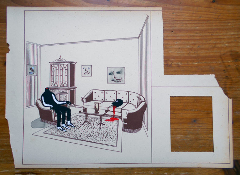 si accomodi, acrilico su carta, 2009